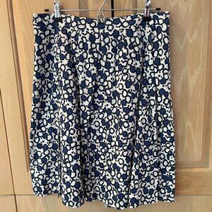 Brooks Brothers Cotton Pleated Skirt with Navy & Black Pattern